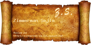 Zimmerman Sejla névjegykártya